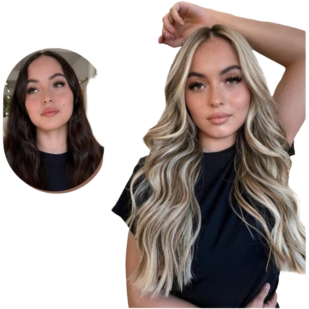 Luxurious Blonde Wavy Hair Extensions 6 Clips - Picture 3 of 4